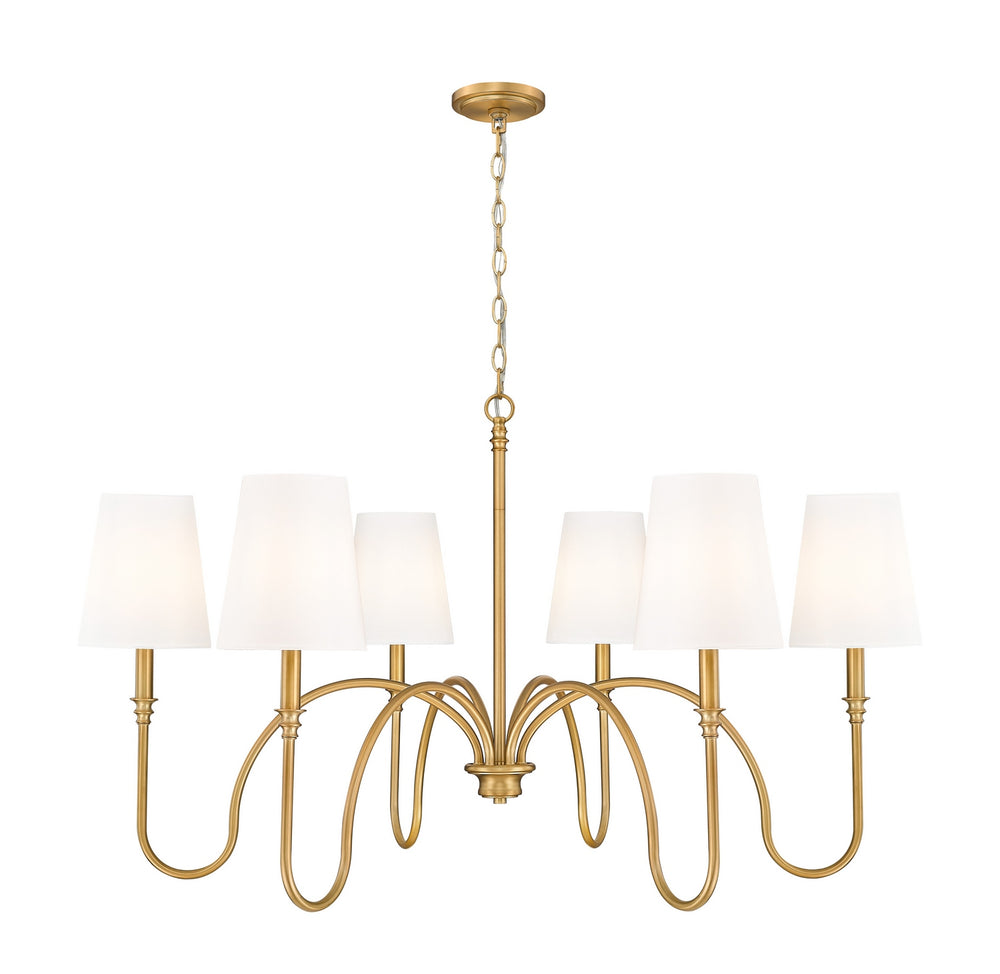 Z-Lite Canada - Six Light Chandelier - Jisele - Rubbed Brass- Union Lighting Luminaires Decor