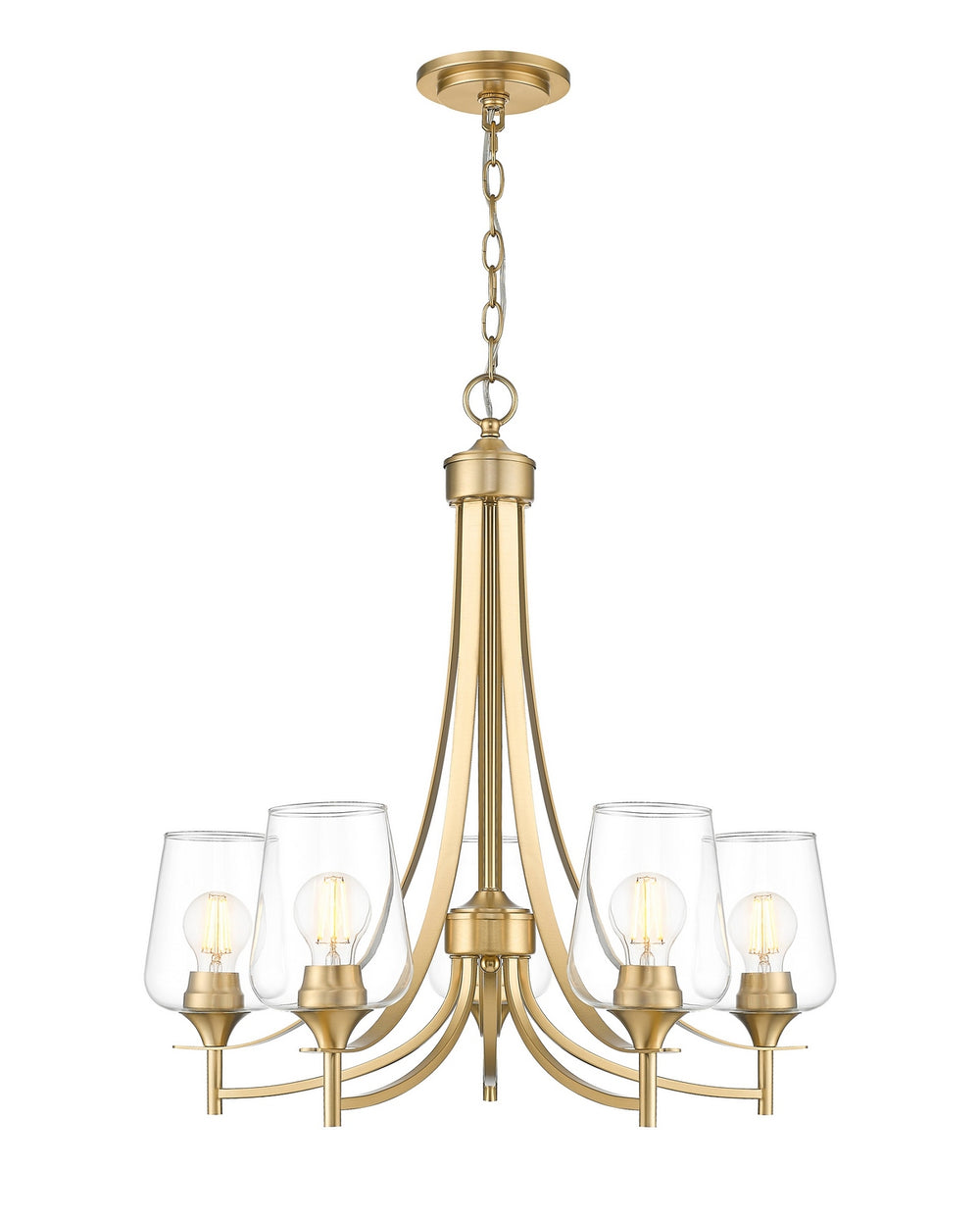 Z-Lite Canada - Five Light Chandelier - Joliet - Burnished Brass- Union Lighting Luminaires Decor