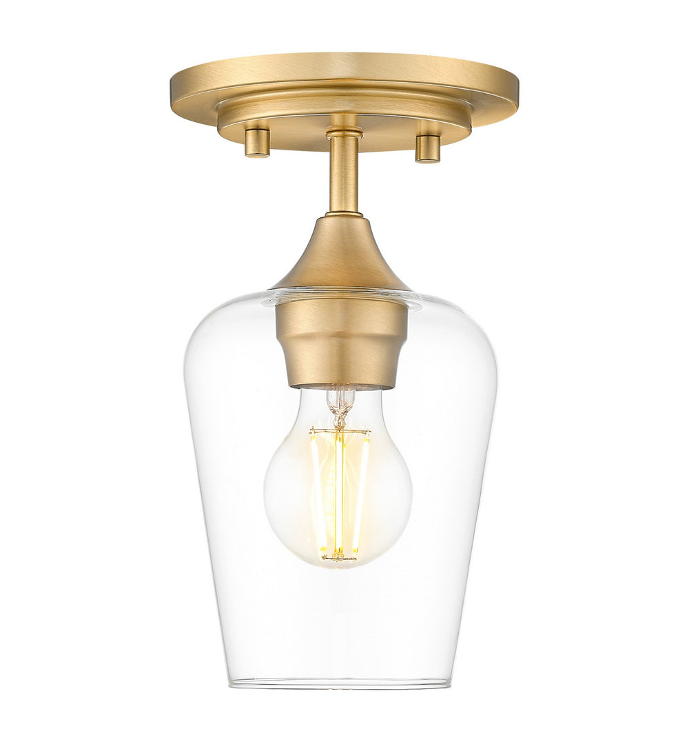 Z-Lite Canada - One Light Flush Mount - Joliet - Burnished Brass- Union Lighting Luminaires Decor