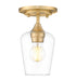 Z-Lite Canada - One Light Flush Mount - Joliet - Burnished Brass- Union Lighting Luminaires Decor