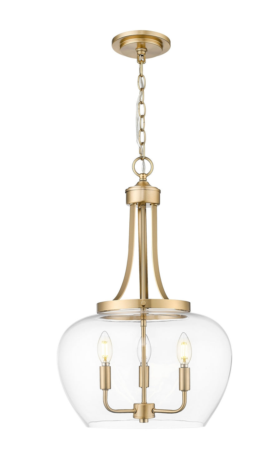 Z-Lite Canada - Three Light Pendant - Joliet - Burnished Brass- Union Lighting Luminaires Decor