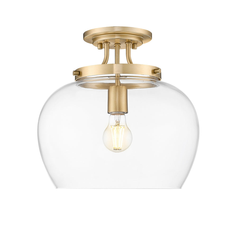 Z-Lite Canada - One Light Semi Flush Mount - Joliet - Burnished Brass- Union Lighting Luminaires Decor