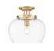 Z-Lite Canada - One Light Semi Flush Mount - Joliet - Burnished Brass- Union Lighting Luminaires Decor
