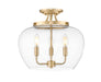Z-Lite Canada - Three Light Semi Flush Mount - Joliet - Burnished Brass- Union Lighting Luminaires Decor