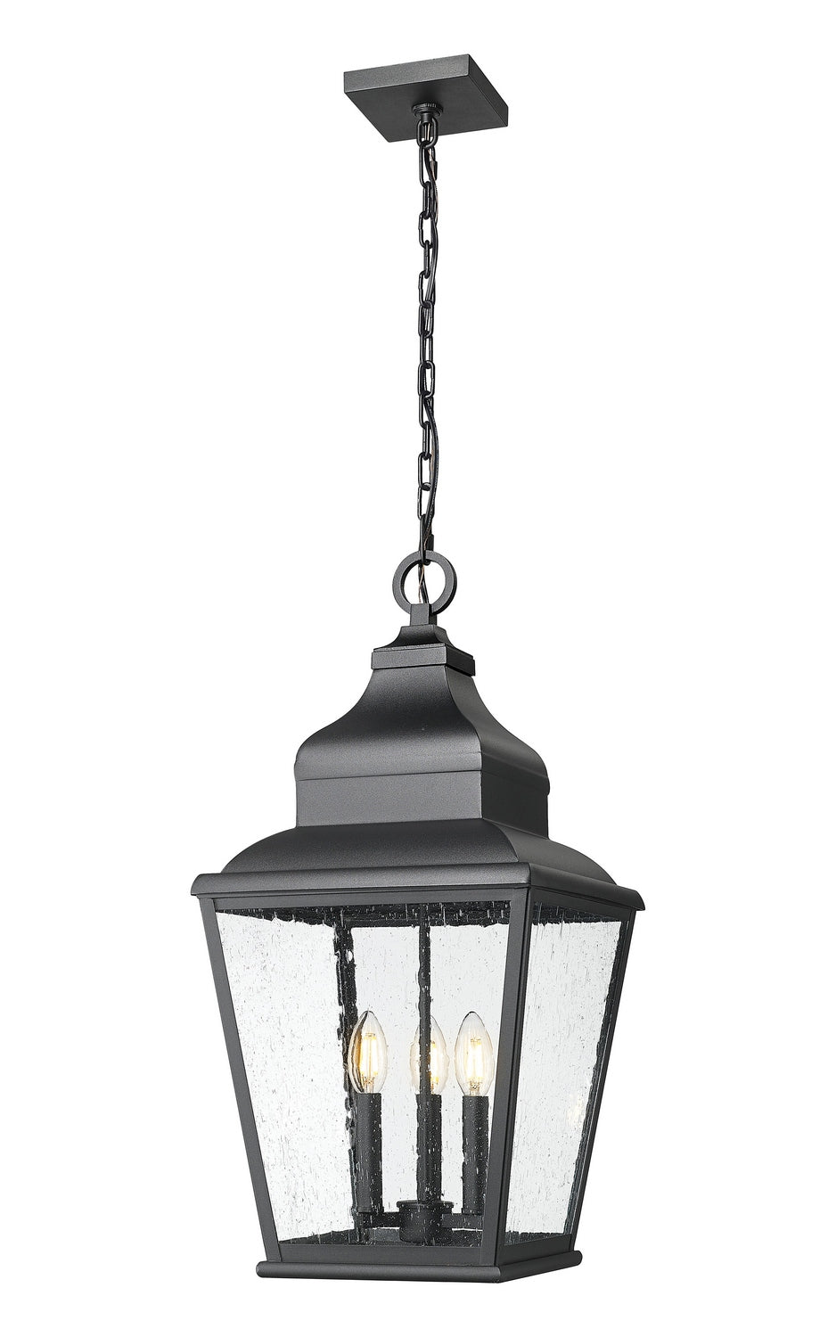 Z-Lite Canada - Three Light Outdoor Chain Mount Ceiling Fixture - Raphael - Sand Black- Union Lighting Luminaires Decor