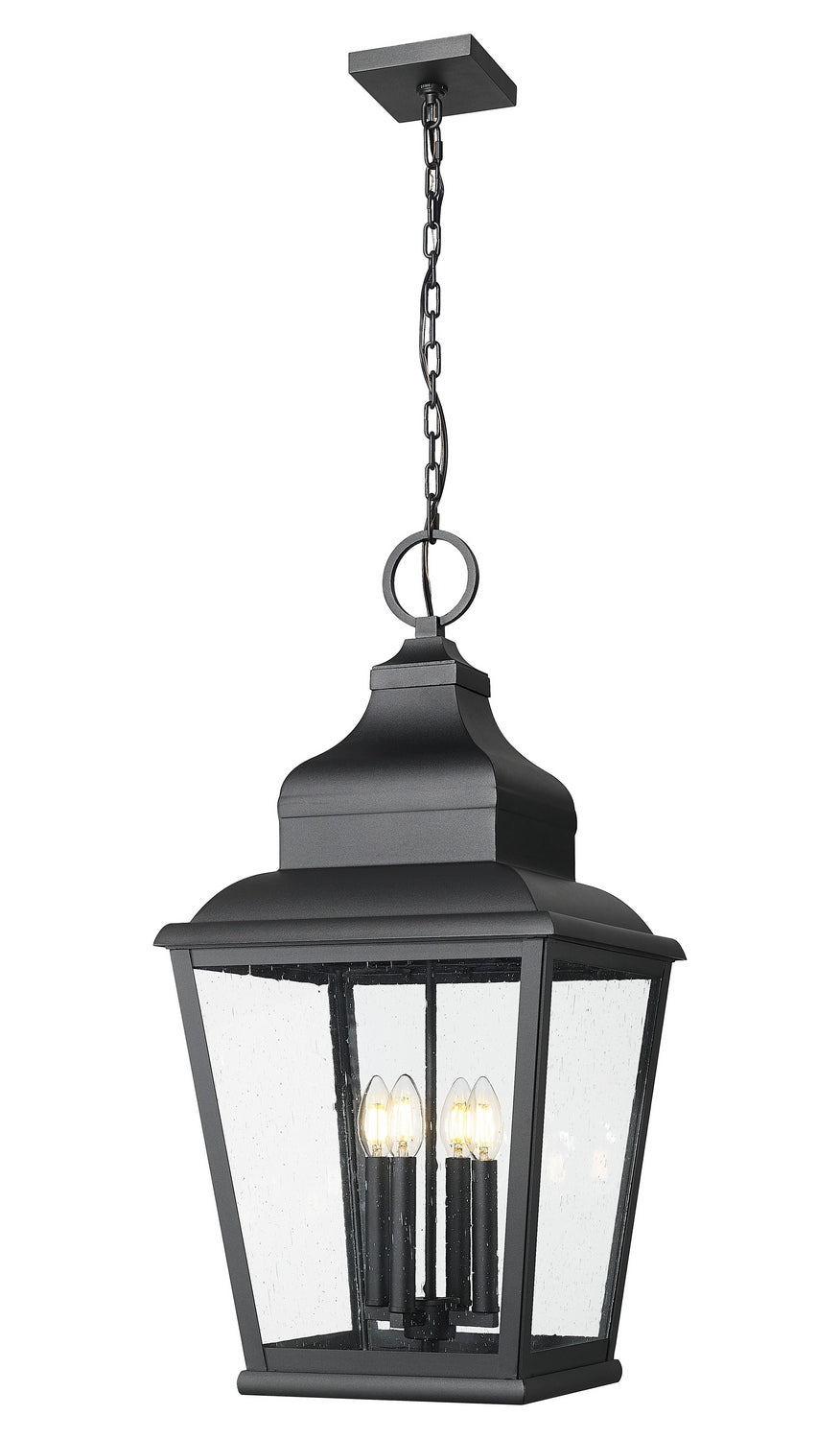Z-Lite Canada - Four Light Outdoor Chain Mount Ceiling Fixture - Raphael - Sand Black- Union Lighting Luminaires Decor