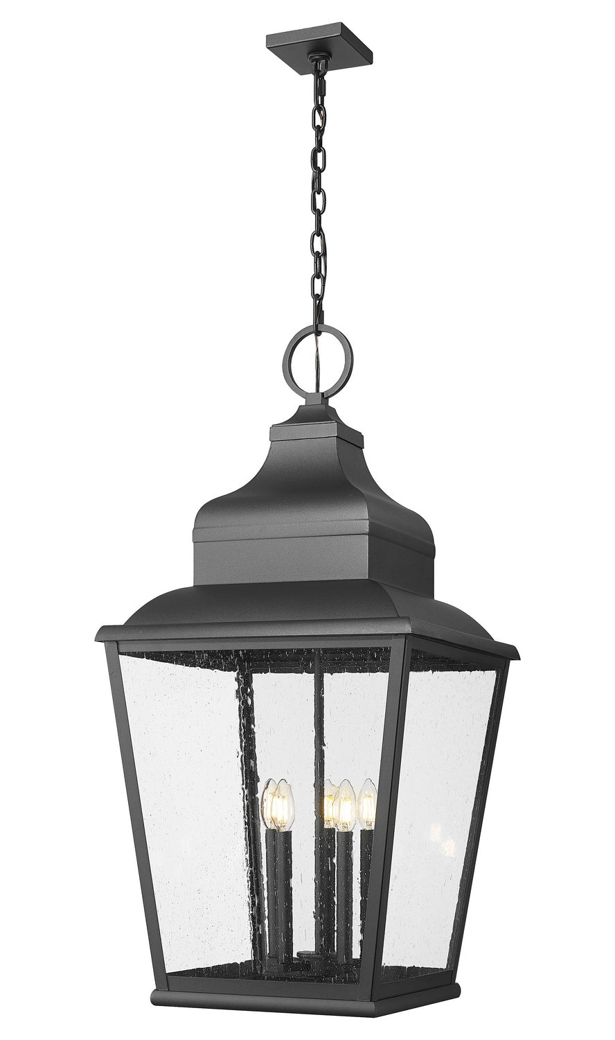 Z-Lite Canada - Five Light Outdoor Chain Mount Ceiling Fixture - Raphael - Sand Black- Union Lighting Luminaires Decor