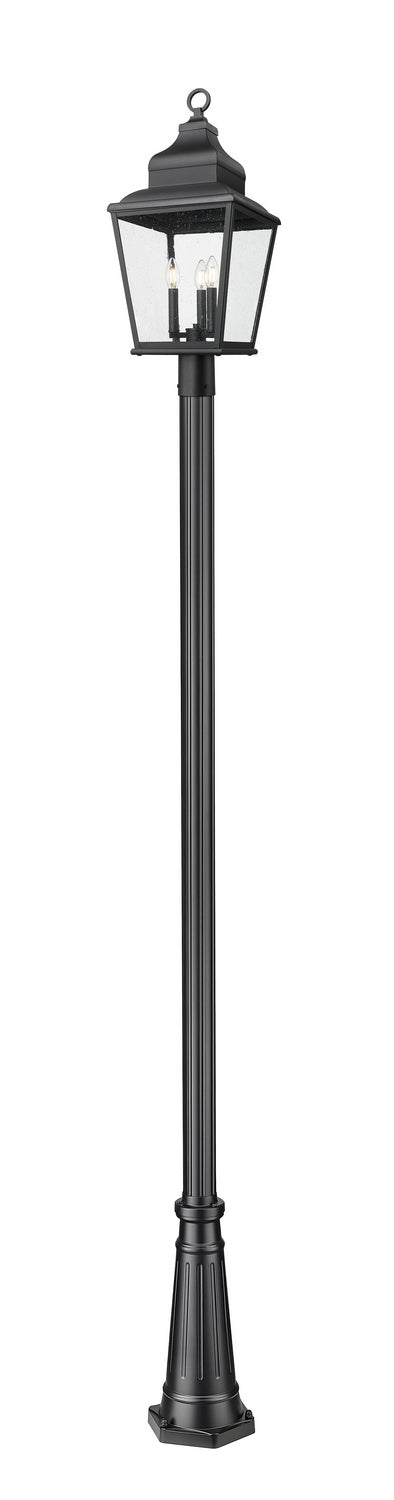 Z-Lite Canada - Three Light Outdoor Post Mount - Raphael - Sand Black- Union Lighting Luminaires Decor