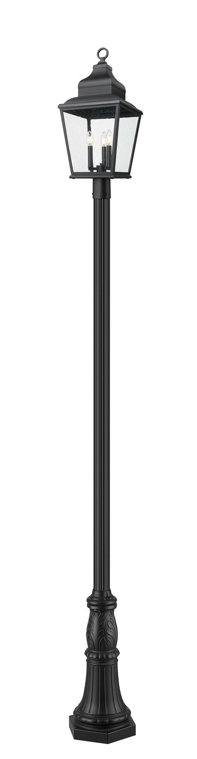 Z-Lite Canada - Three Light Outdoor Post Mount - Raphael - Sand Black- Union Lighting Luminaires Decor