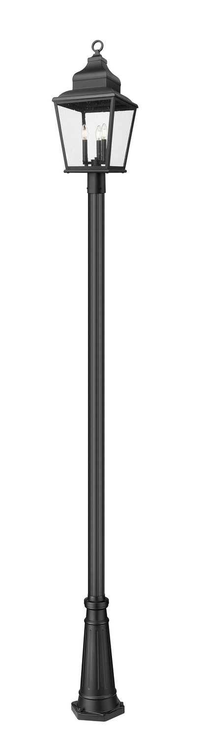 Z-Lite Canada - Three Light Outdoor Post Mount - Raphael - Sand Black- Union Lighting Luminaires Decor