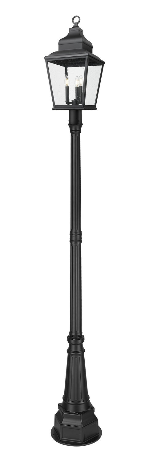 Z-Lite Canada - Three Light Outdoor Post Mount - Raphael - Sand Black- Union Lighting Luminaires Decor