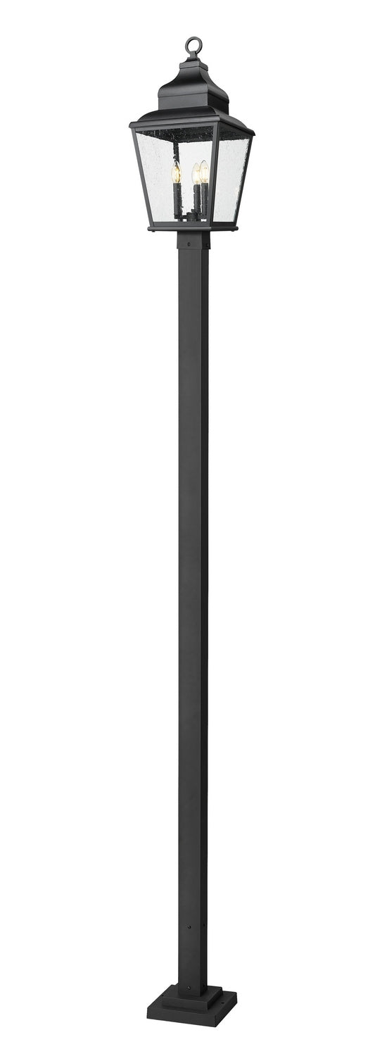 Z-Lite Canada - Three Light Outdoor Post Mount - Raphael - Sand Black- Union Lighting Luminaires Decor