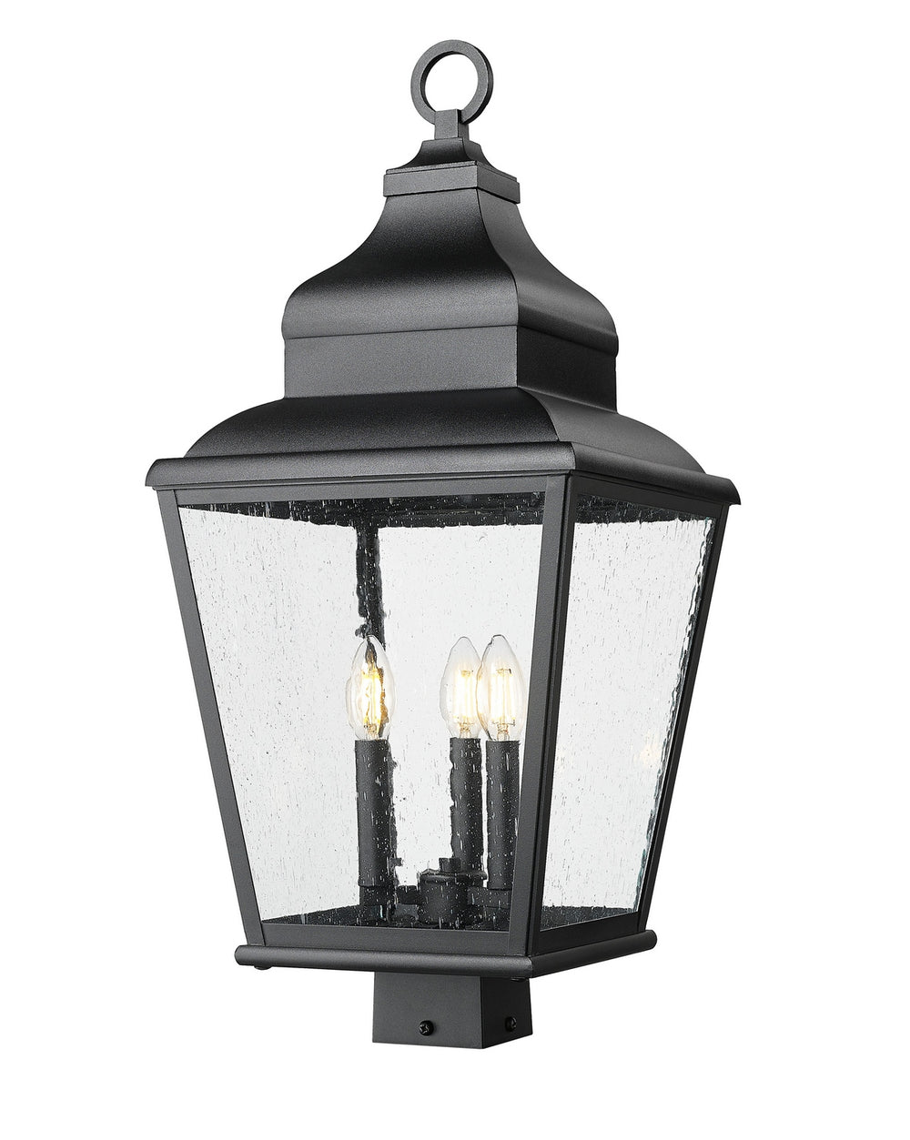 Z-Lite Canada - Three Light Outdoor Post Mount - Raphael - Sand Black- Union Lighting Luminaires Decor