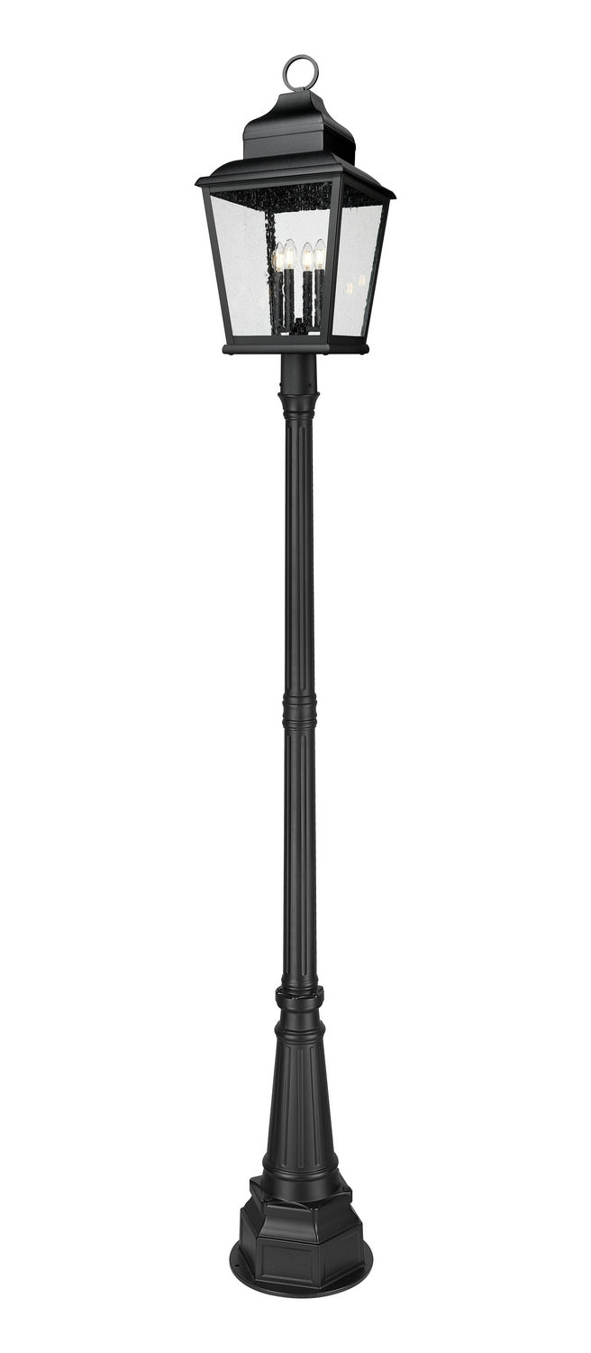 Z-Lite Canada - Four Light Outdoor Post Mount - Raphael - Sand Black- Union Lighting Luminaires Decor