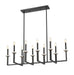 Z-Lite Canada - Ten Light Linear Chandelier - Gaultier - Matte Black + Modern Gold- Union Lighting Luminaires Decor