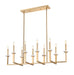 Z-Lite Canada - Ten Light Linear Chandelier - Gaultier - Modern Gold- Union Lighting Luminaires Decor