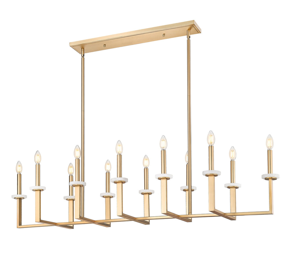 Z-Lite Canada - 12 Light Linear Chandelier - Gaultier - Modern Gold- Union Lighting Luminaires Decor