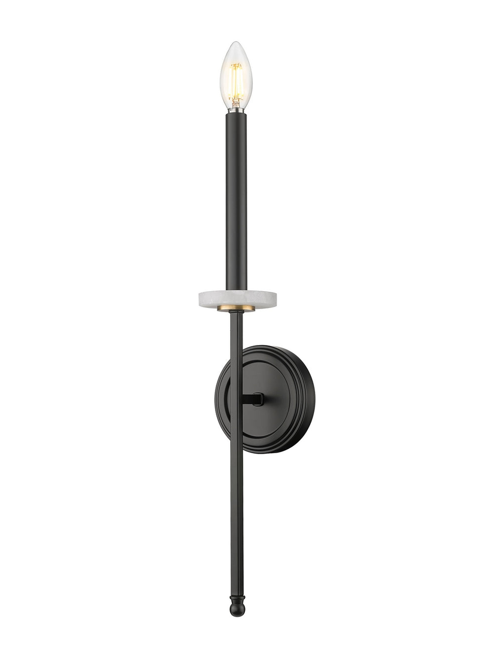 Z-Lite Canada - One Light Wall Sconce - Gaultier - Matte Black + Modern Gold- Union Lighting Luminaires Decor