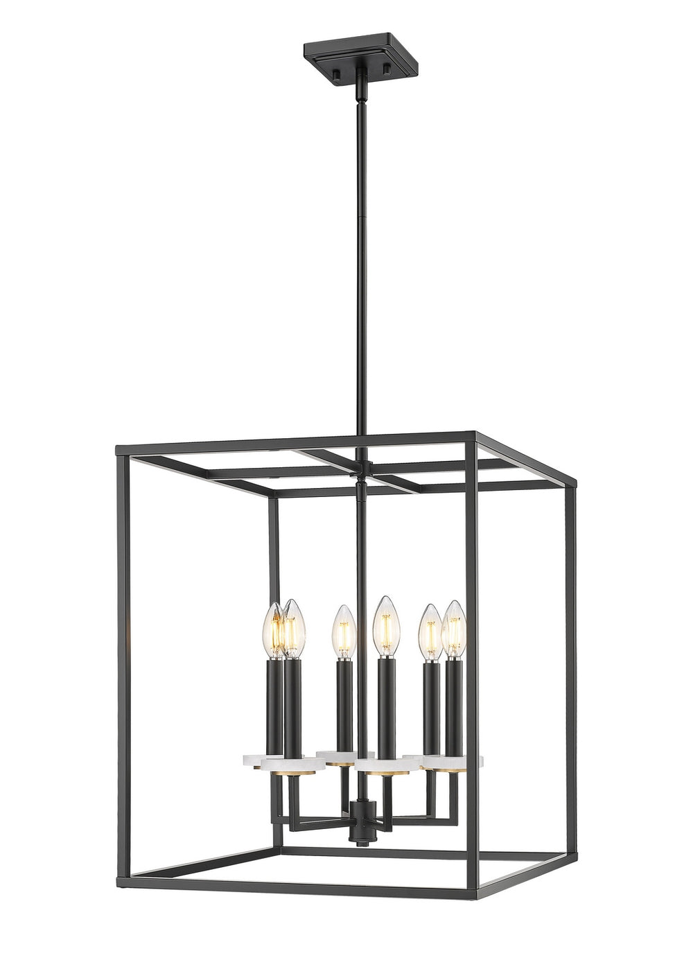 Z-Lite Canada - Six Light Chandelier - Gaultier - Matte Black + Modern Gold- Union Lighting Luminaires Decor