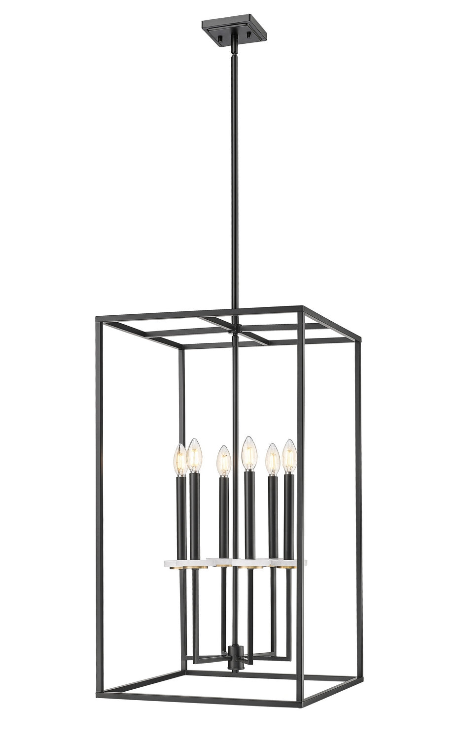 Z-Lite Canada - Six Light Chandelier - Gaultier - Matte Black + Modern Gold- Union Lighting Luminaires Decor