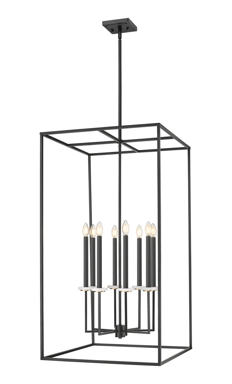 Z-Lite Canada - Eight Light Chandelier - Gaultier - Matte Black + Modern Gold- Union Lighting Luminaires Decor