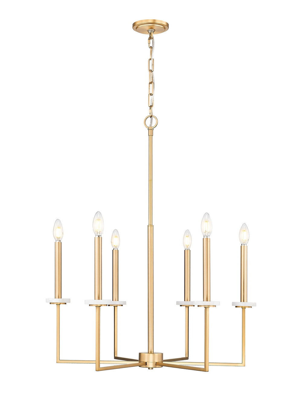 Z-Lite Canada - Six Light Chandelier - Gaultier - Modern Gold- Union Lighting Luminaires Decor