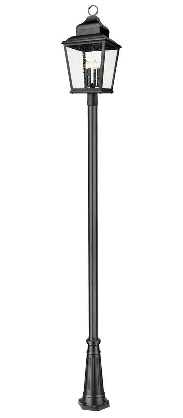 Z-Lite Canada - Four Light Outdoor Post Mount - Raphael - Sand Black- Union Lighting Luminaires Decor