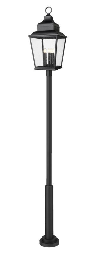 Z-Lite Canada - Five Light Outdoor Post Mount - Raphael - Sand Black- Union Lighting Luminaires Decor