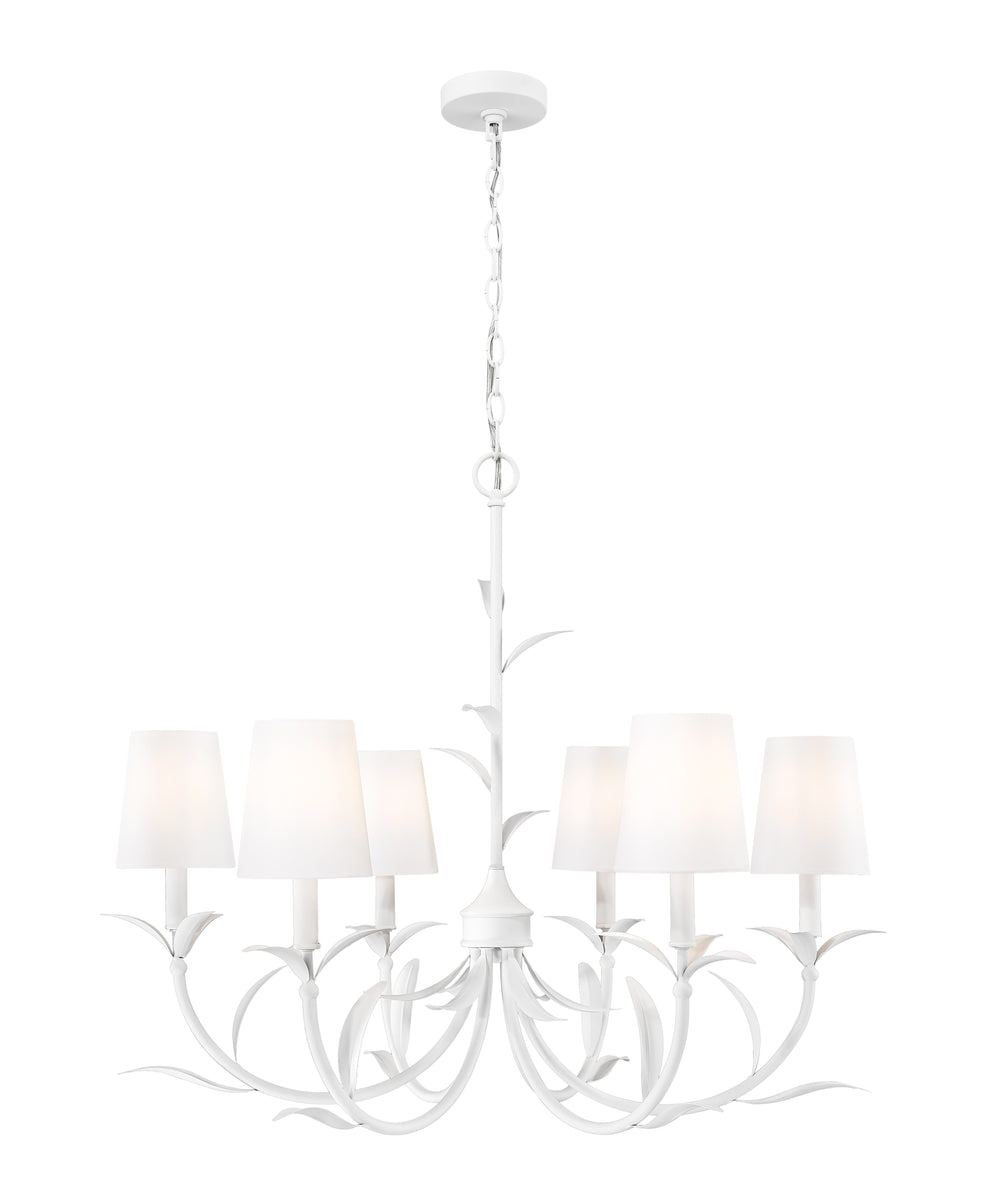 Z-Lite Canada - Six Light Chandelier - Aslin - Textured White- Union Lighting Luminaires Decor
