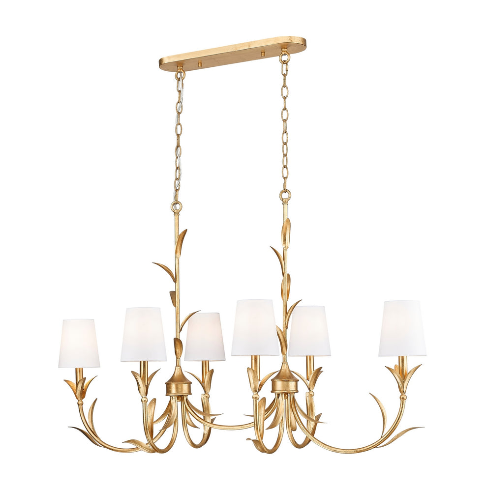 Z-Lite Canada - Six Light Linear Chandelier - Aslin - Gold Leaf- Union Lighting Luminaires Decor
