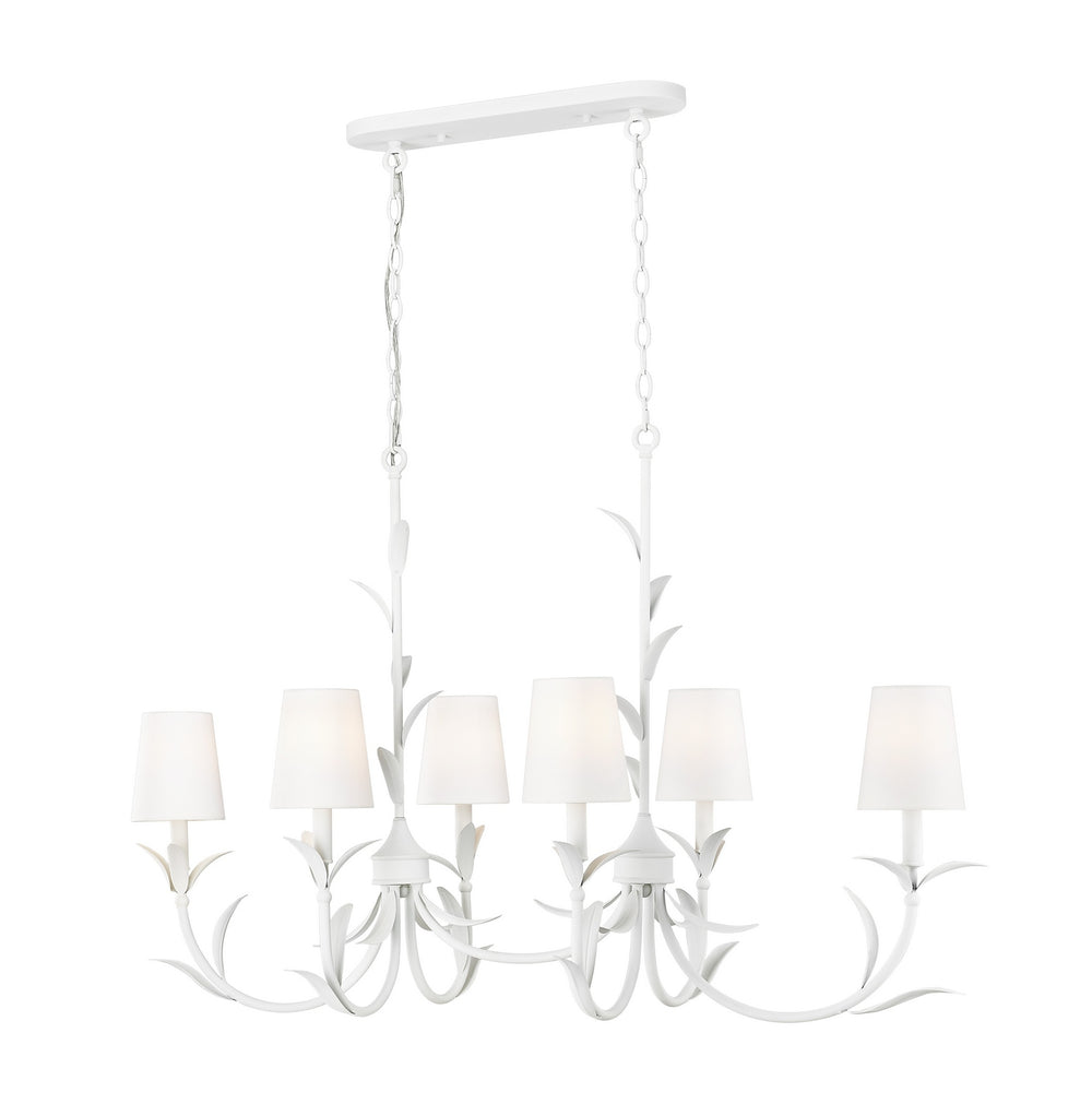Z-Lite Canada - Six Light Linear Chandelier - Aslin - Textured White- Union Lighting Luminaires Decor