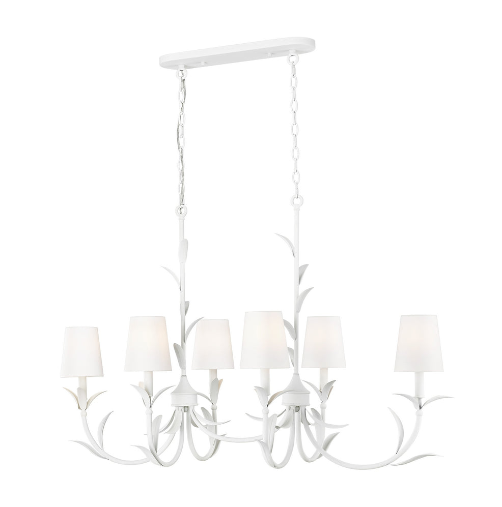 Z-Lite Canada - Six Light Linear Chandelier - Aslin - Textured White- Union Lighting Luminaires Decor