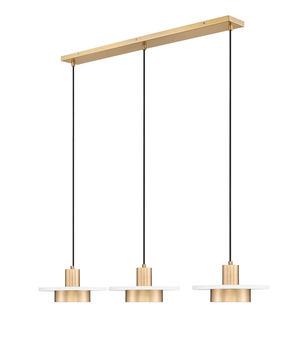 Z-Lite Canada - LED Linear Chandelier - Ludo - Matte White + Modern Gold- Union Lighting Luminaires Decor