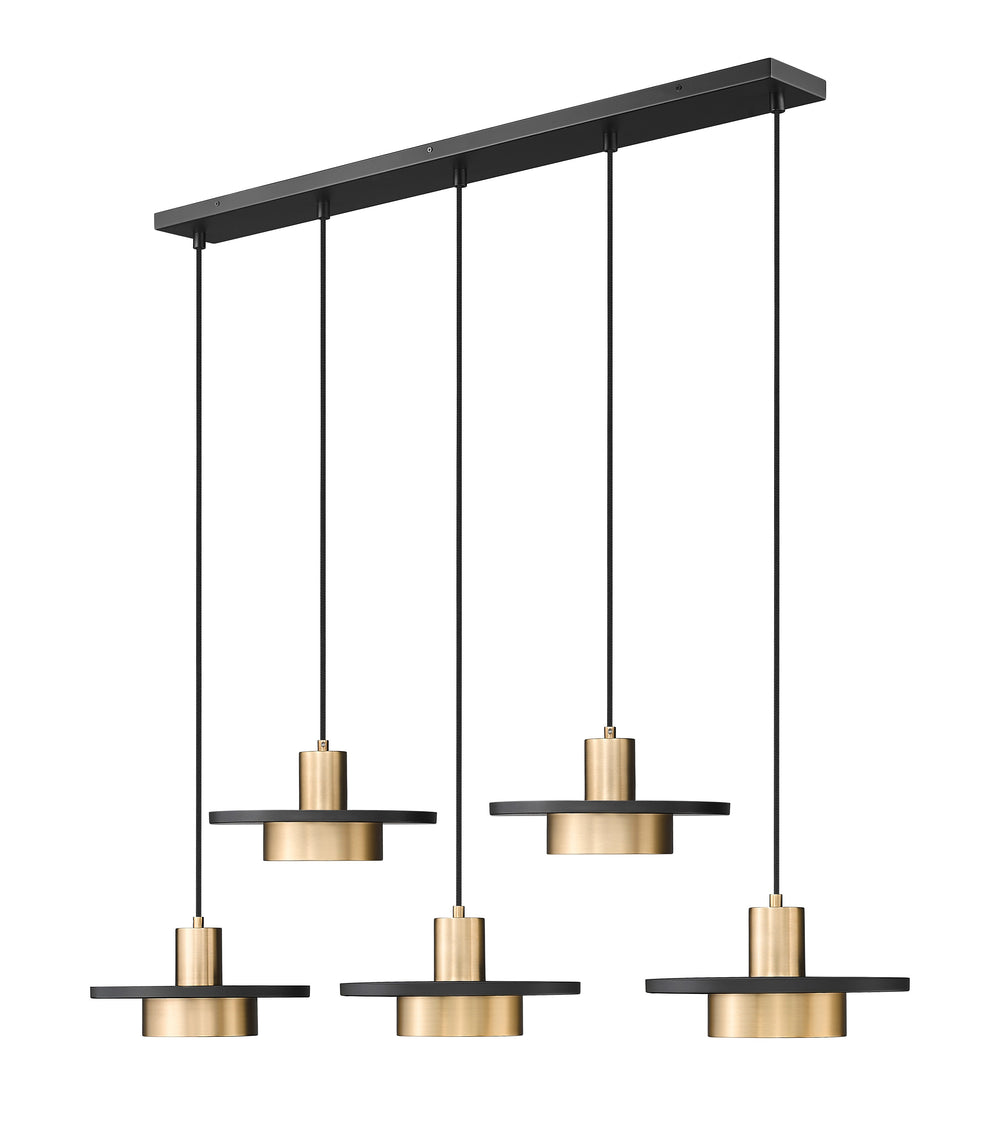 Z-Lite Canada - LED Linear Chandelier - Ludo - Matte Black + Modern Gold- Union Lighting Luminaires Decor