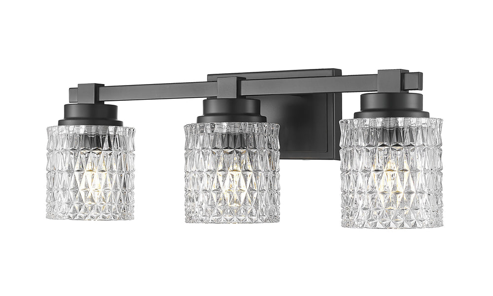 Z-Lite Canada - Three Light Vanity - Jacqueline - Matte Black- Union Lighting Luminaires Decor