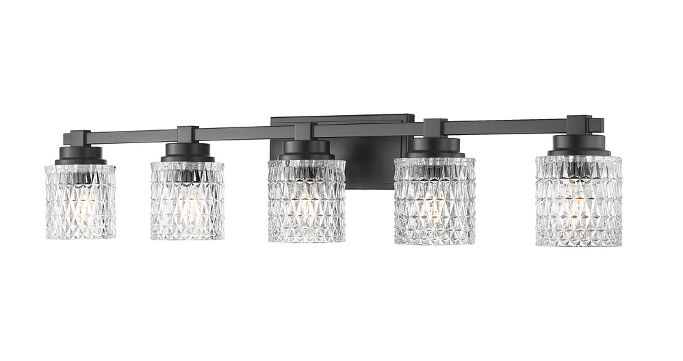 Z-Lite Canada - Five Light Vanity - Jacqueline - Matte Black- Union Lighting Luminaires Decor