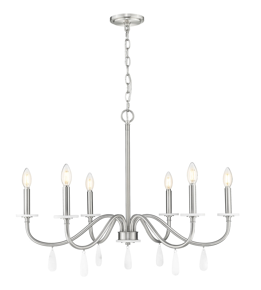 Z-Lite Canada - Six Light Chandelier - Toussant - Brushed Nickel- Union Lighting Luminaires Decor