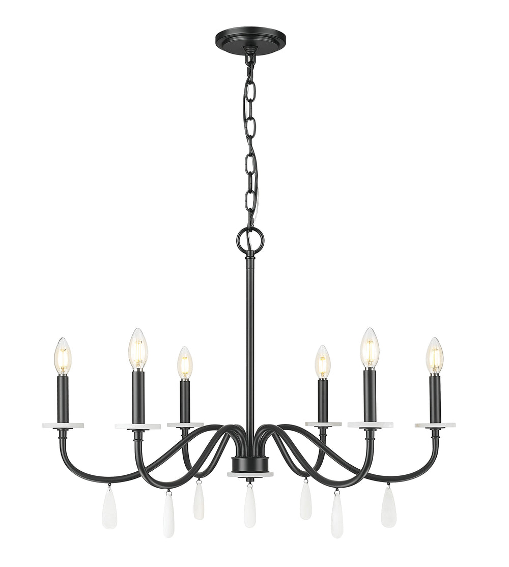 Z-Lite Canada - Six Light Chandelier - Toussant - Matte Black- Union Lighting Luminaires Decor