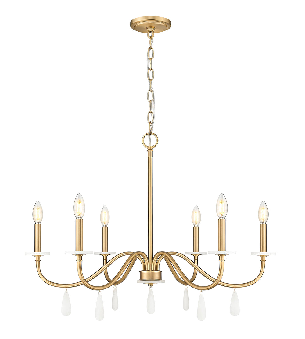 Z-Lite Canada - Six Light Chandelier - Toussant - Modern Gold- Union Lighting Luminaires Decor