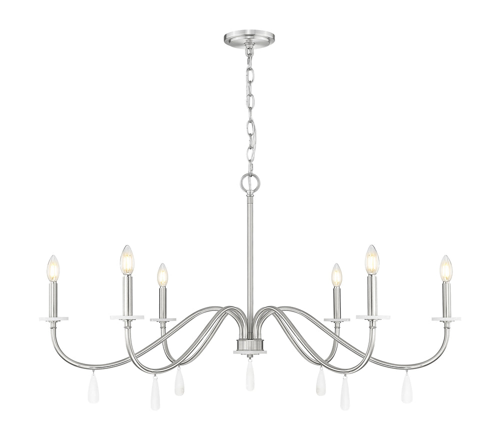 Z-Lite Canada - Six Light Chandelier - Toussant - Brushed Nickel- Union Lighting Luminaires Decor