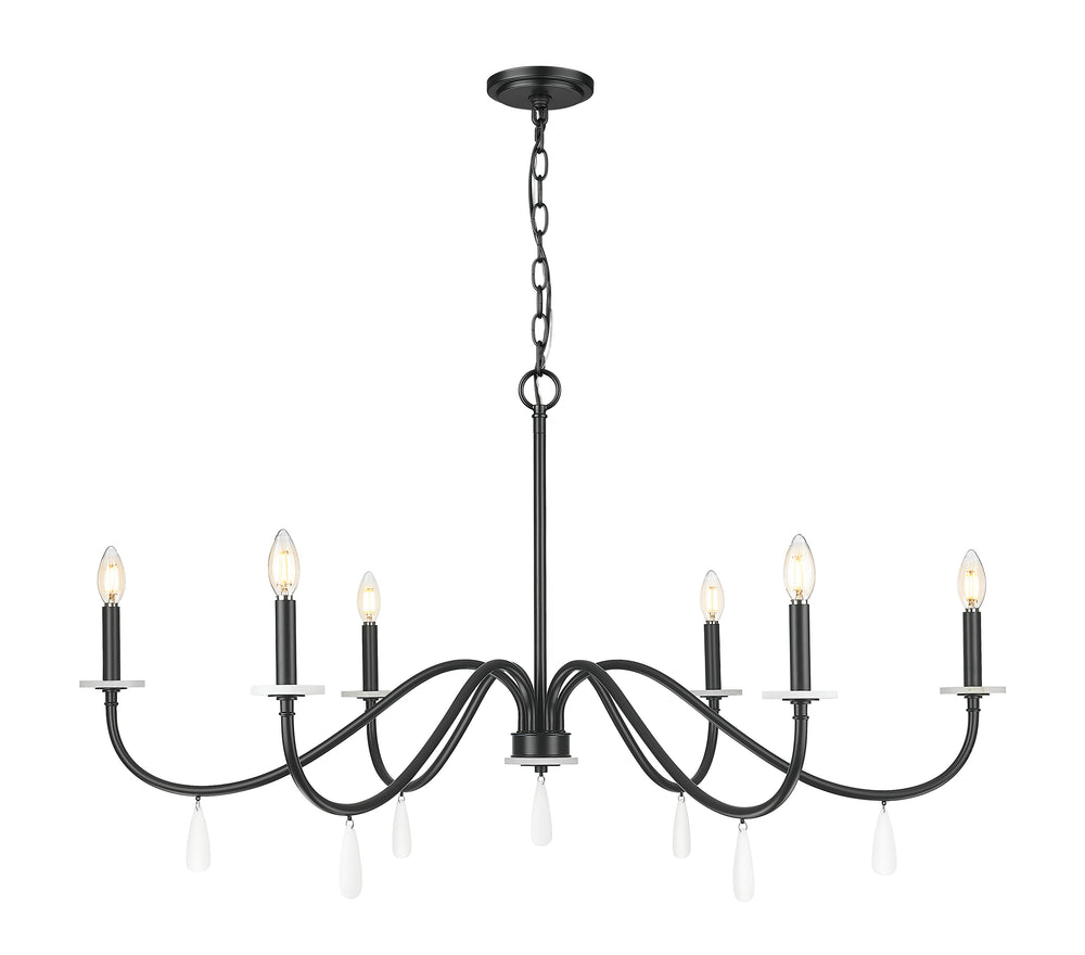 Z-Lite Canada - Six Light Chandelier - Toussant - Matte Black- Union Lighting Luminaires Decor