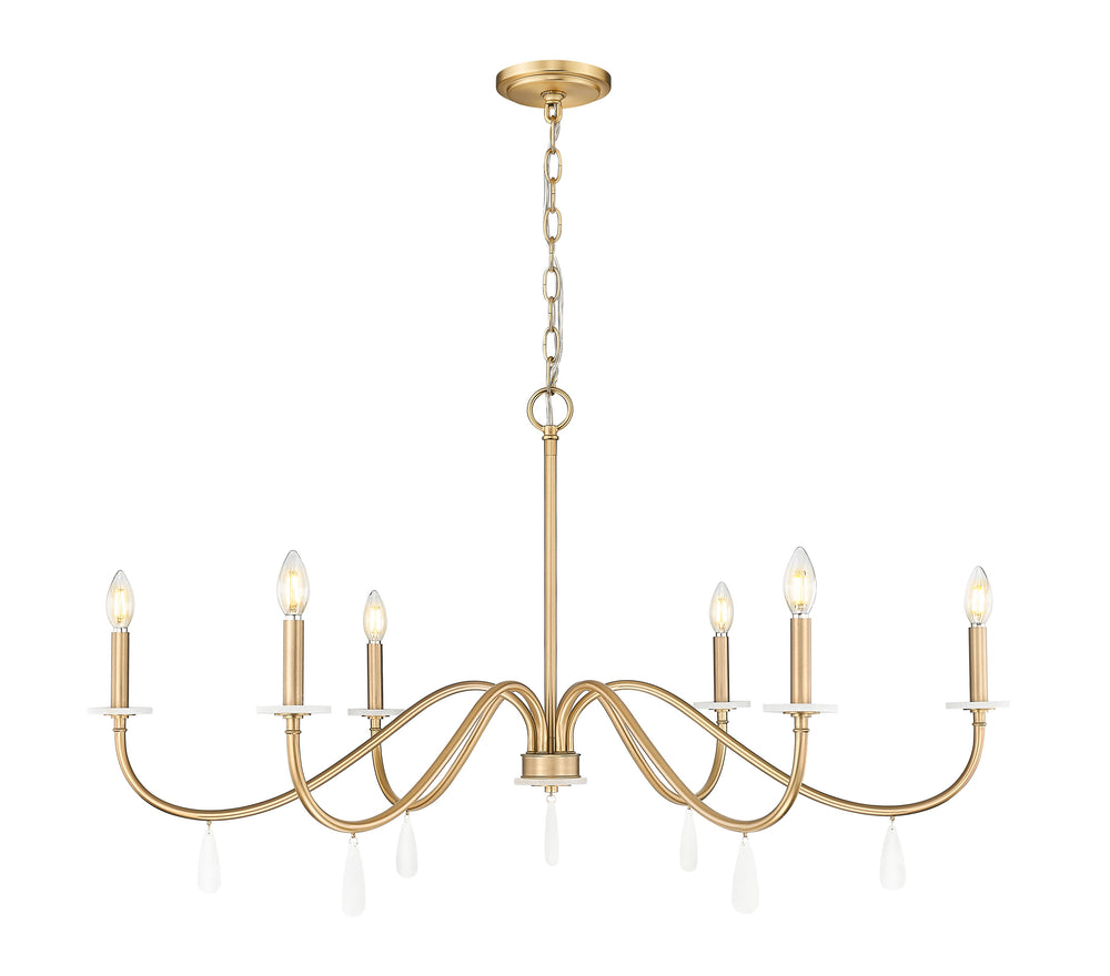 Z-Lite Canada - Six Light Chandelier - Toussant - Modern Gold- Union Lighting Luminaires Decor