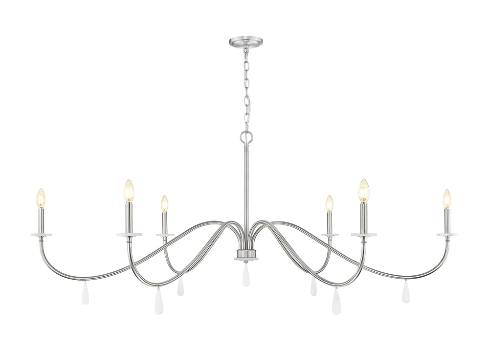 Z-Lite Canada - Six Light Chandelier - Toussant - Brushed Nickel- Union Lighting Luminaires Decor