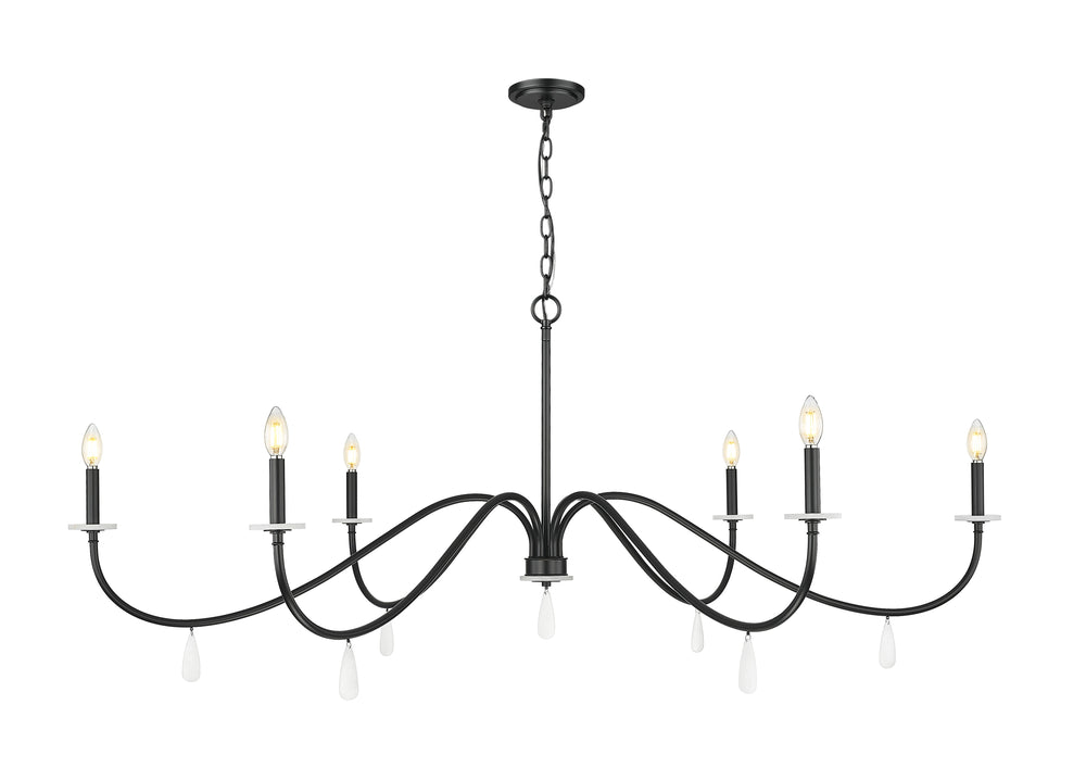 Z-Lite Canada - Six Light Chandelier - Toussant - Matte Black- Union Lighting Luminaires Decor