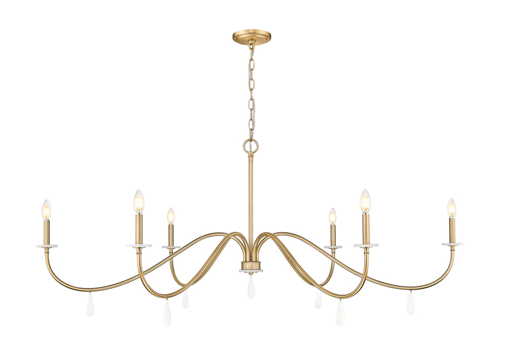 Z-Lite Canada - Six Light Chandelier - Toussant - Modern Gold- Union Lighting Luminaires Decor