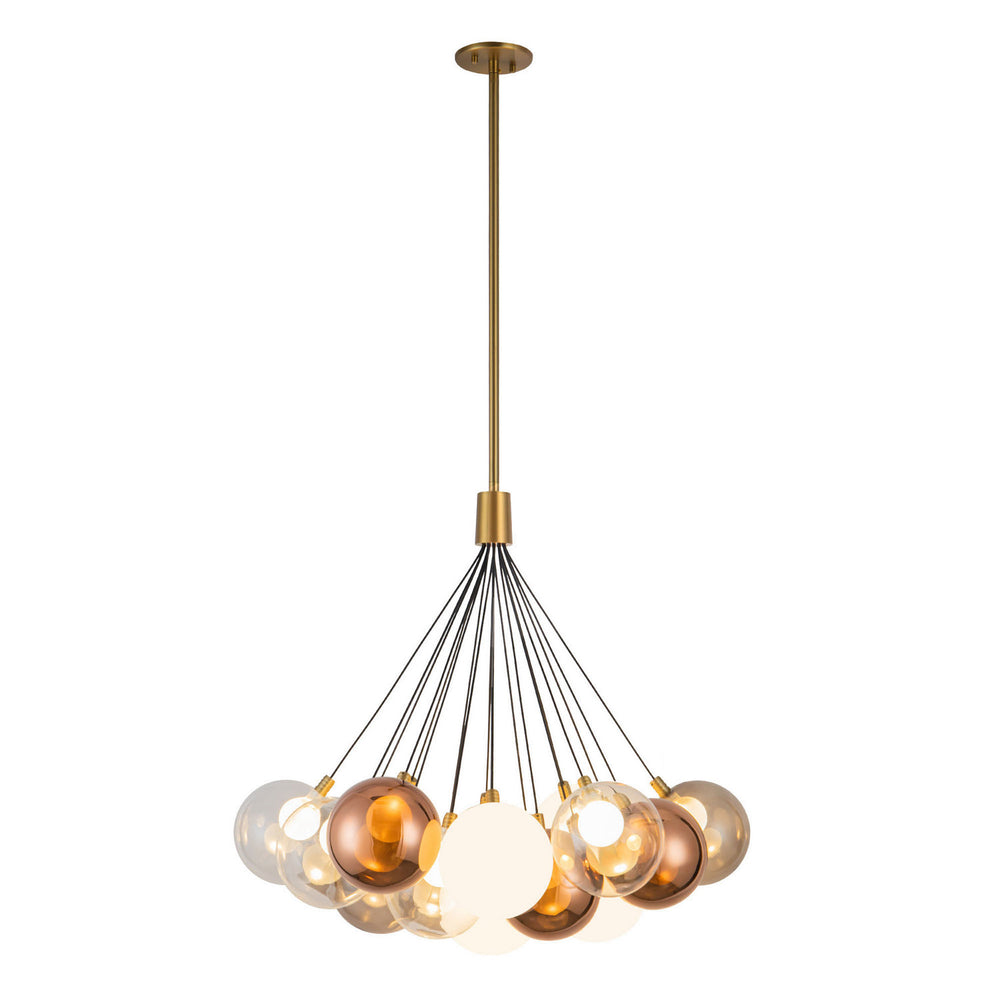 Kuzco Canada - LED Chandelier - Bolla - Brushed Gold/Mixed Glass- Union Lighting Luminaires Decor