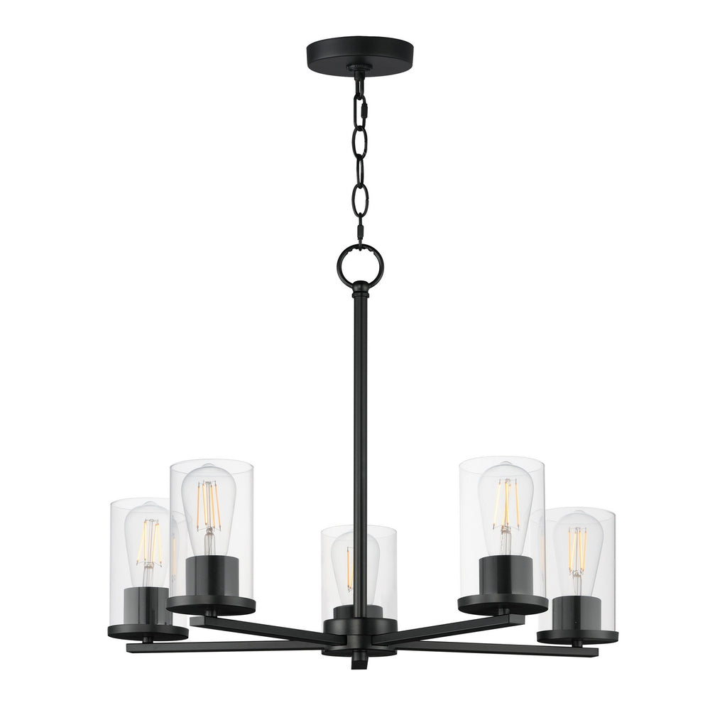 Maxim - Five Light Chandelier - Lateral - Black- Union Lighting Luminaires Decor