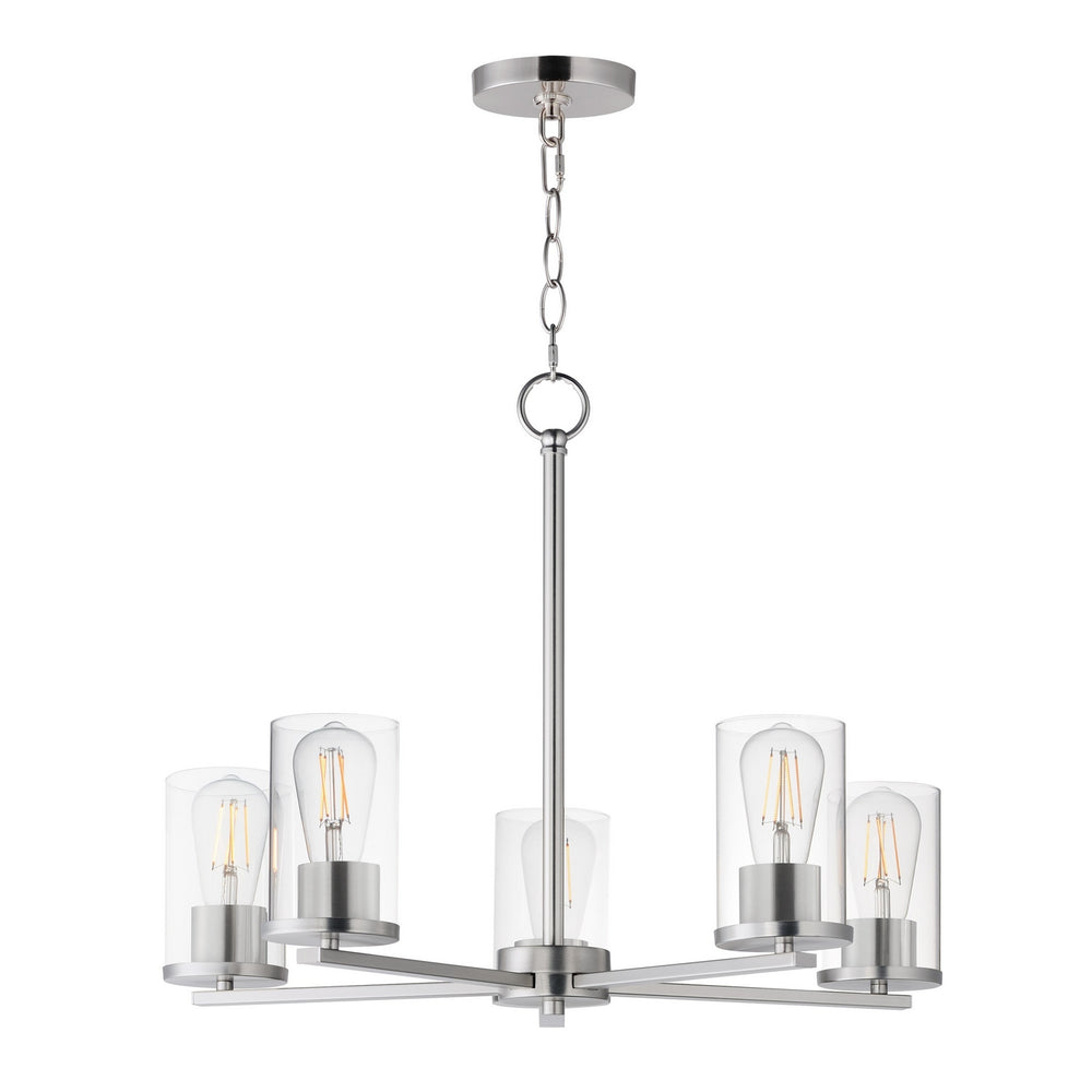 Maxim - Five Light Chandelier - Lateral - Satin Nickel- Union Lighting Luminaires Decor