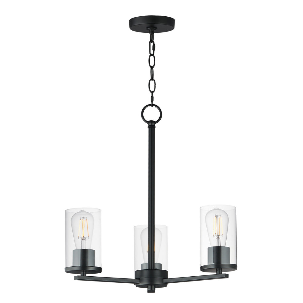 Maxim - Three Light Chandelier - Lateral - Black- Union Lighting Luminaires Decor