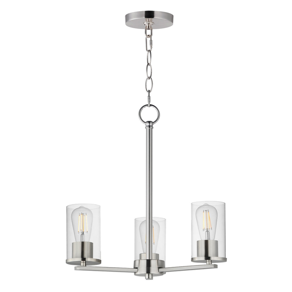 Maxim - Three Light Chandelier - Lateral - Satin Nickel- Union Lighting Luminaires Decor